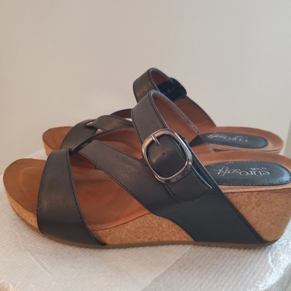 Euro Soft Black Emrie wedge women sandals Size 10M. - Picture 6 of 15